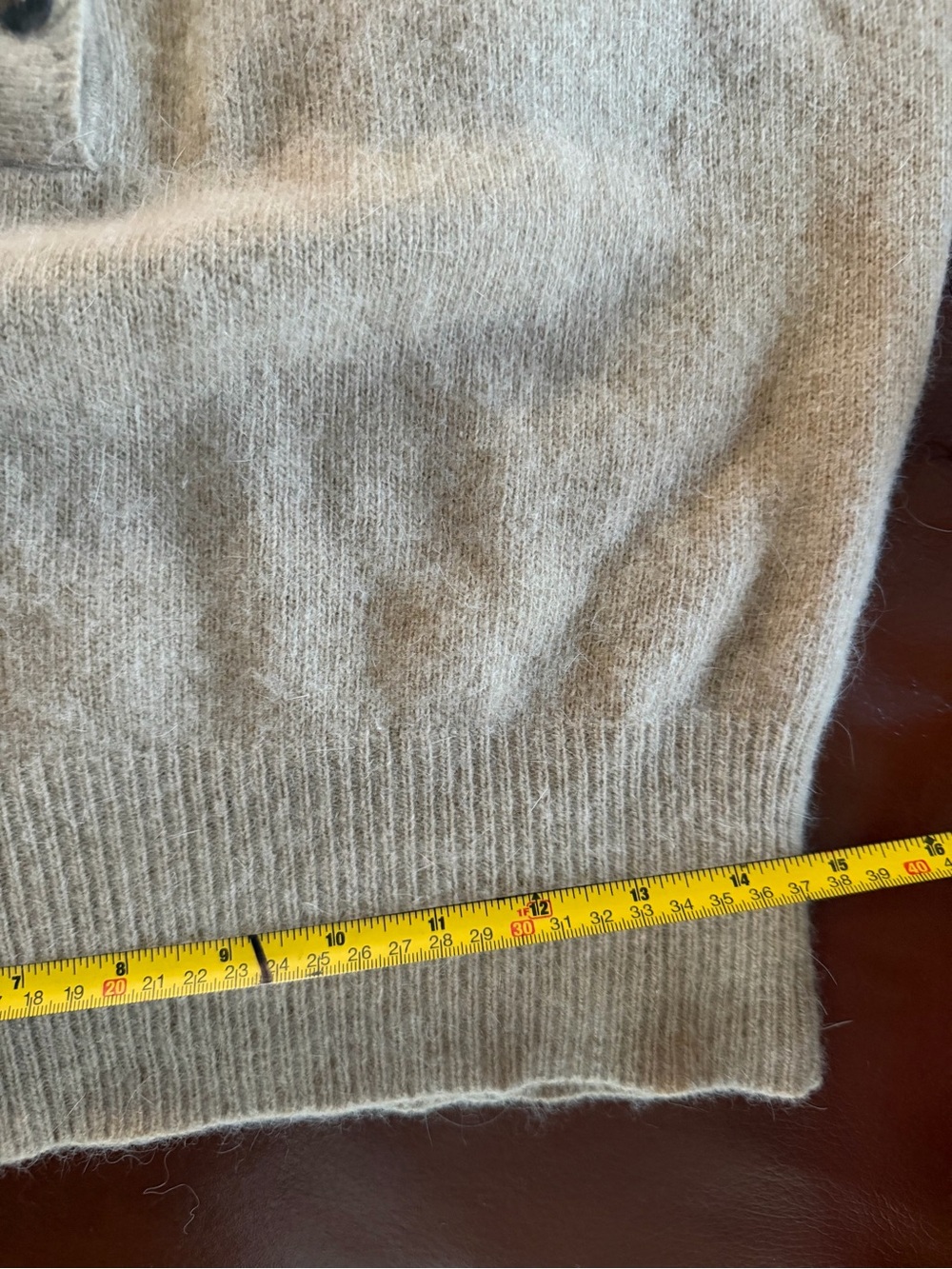 Vintage Liz Claiborne Lambswool Angora Polo Sweater M Beige Collared - Picture 7 of 8